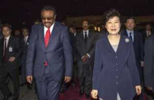 president park of Korea arrives in ethiopa