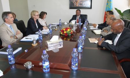 A high-level delegation from the European Union Commission met with State Minister of Foreign Affairs, Ambassador Taye Atske-selassie here today